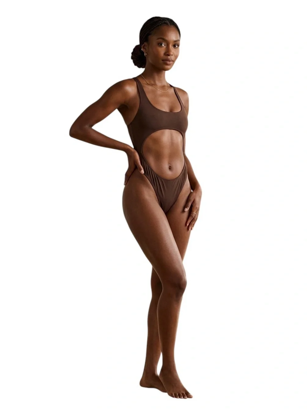 SKIMS Swim Cocoa Cutout Cup Monokini One Piece Swimsuit XL NWT